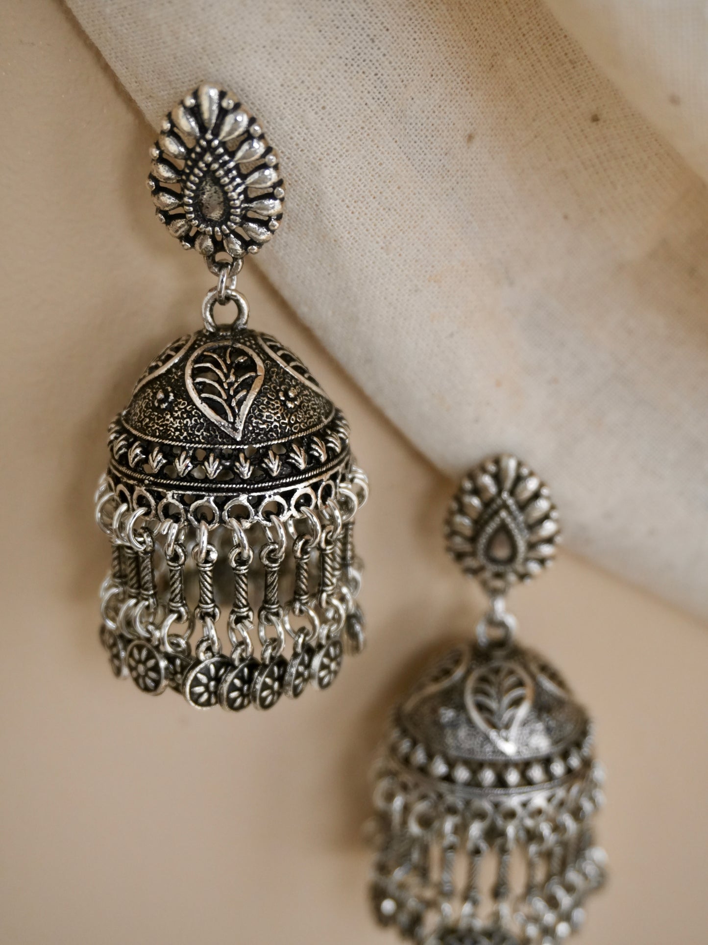 Saachi Oxidised Jhumka Earrings