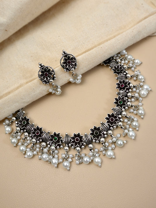 Maanasa Oxidised Necklace Set