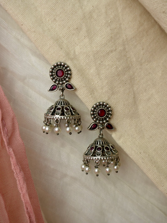 Diya Oxidised Earrings