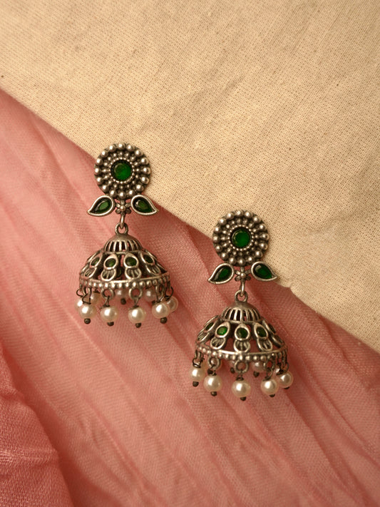 Diya Oxidised Earrings