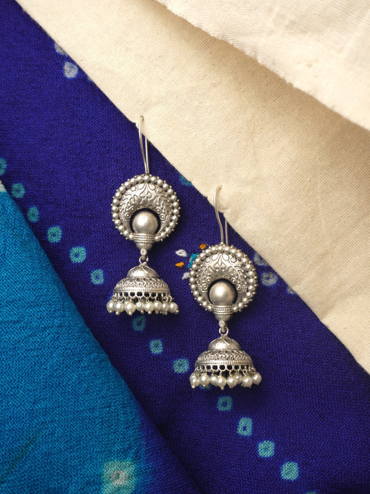 Yuvika Oxidised Jhumka Earrings