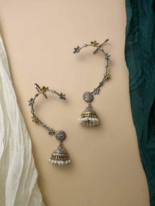 Vahini Oxidised Cuff Earrings