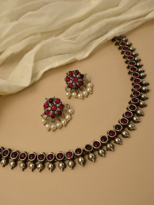 Chaitali Oxidised Necklace Set