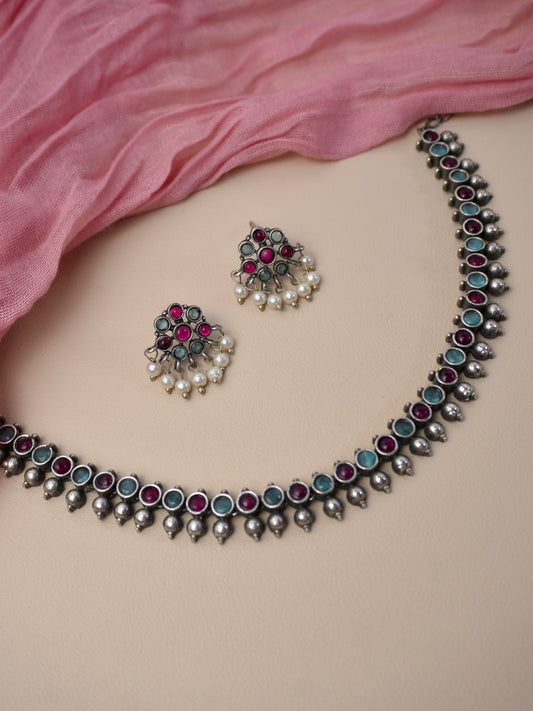 Chaitali Oxidised Necklace Set