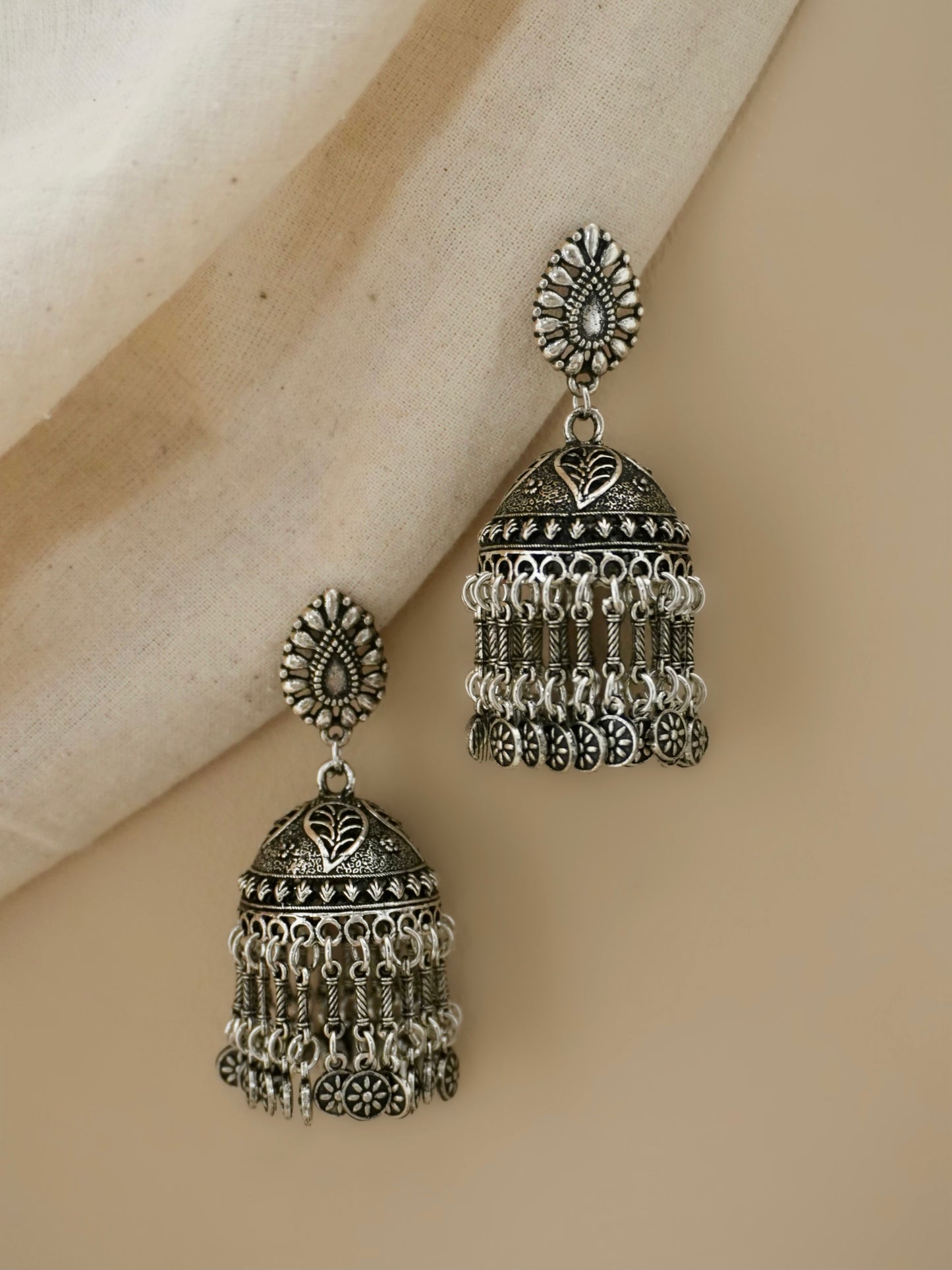 Saachi Oxidised Jhumka Earrings