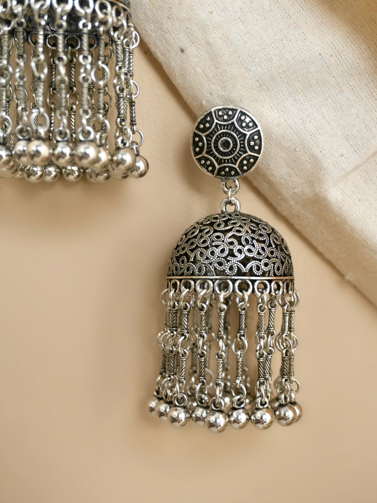 Muskaan Oxidised Jhumka Earrings
