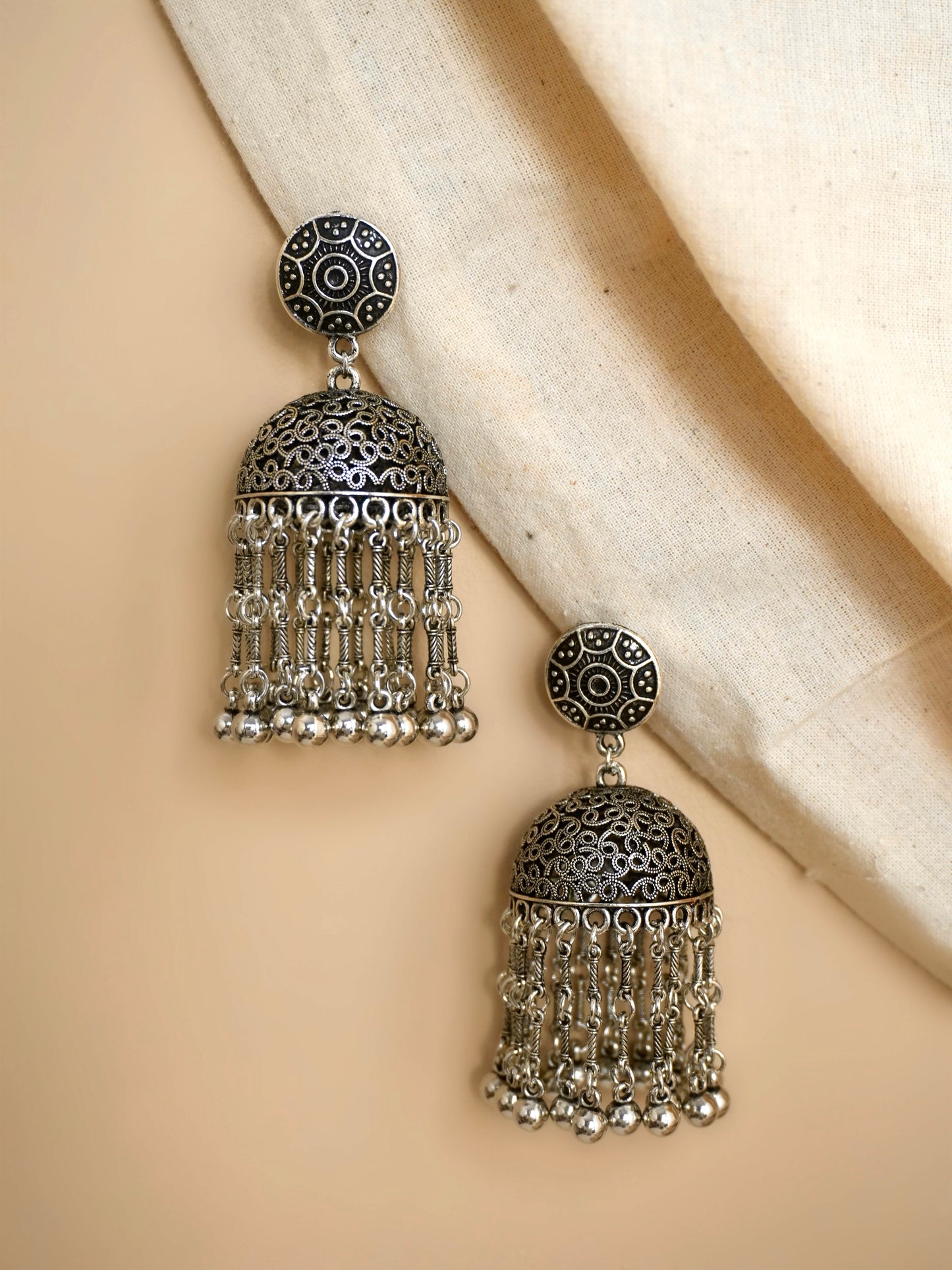 Muskaan Oxidised Jhumka Earrings