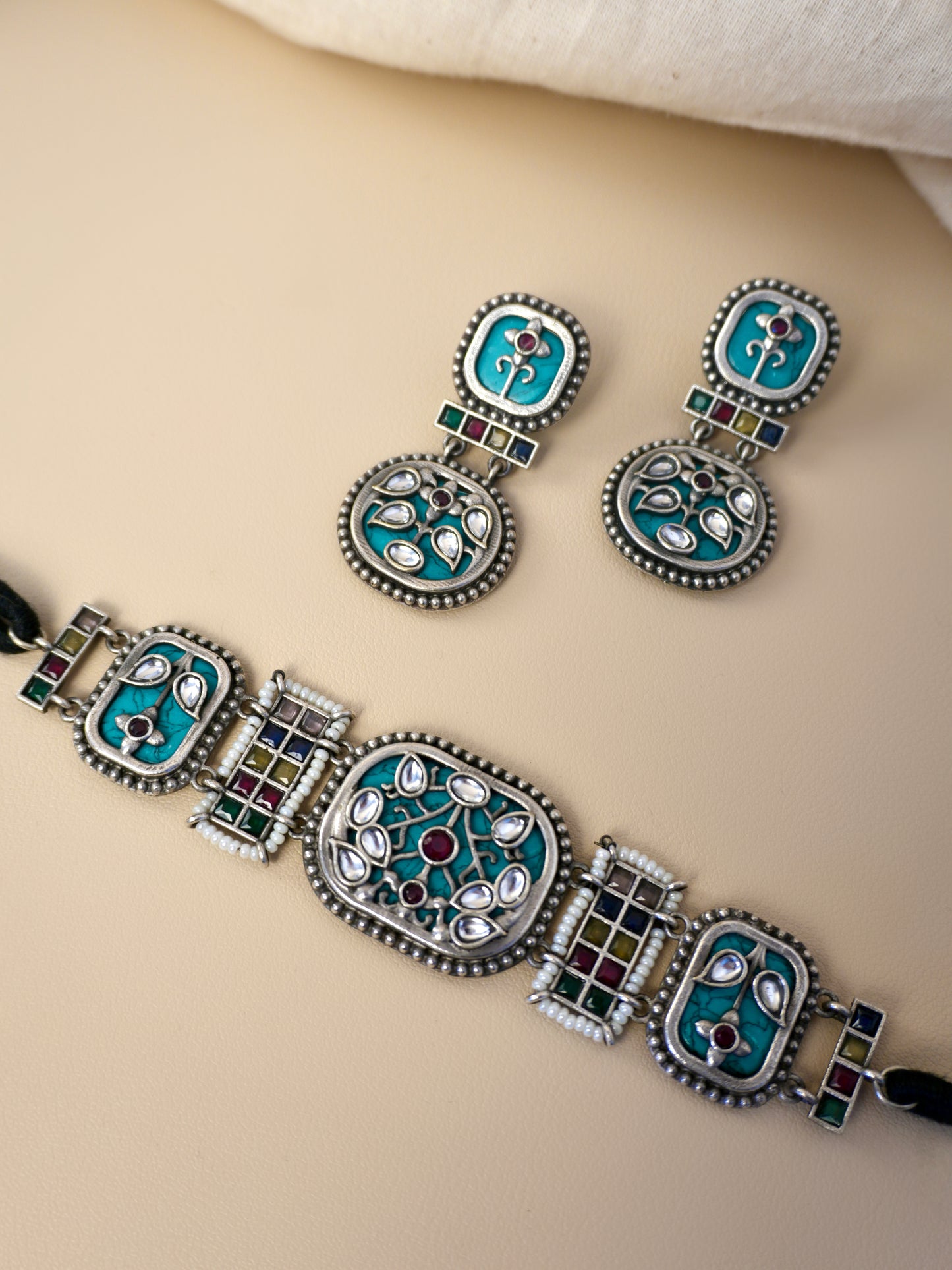 Disha Oxidised Choker Set