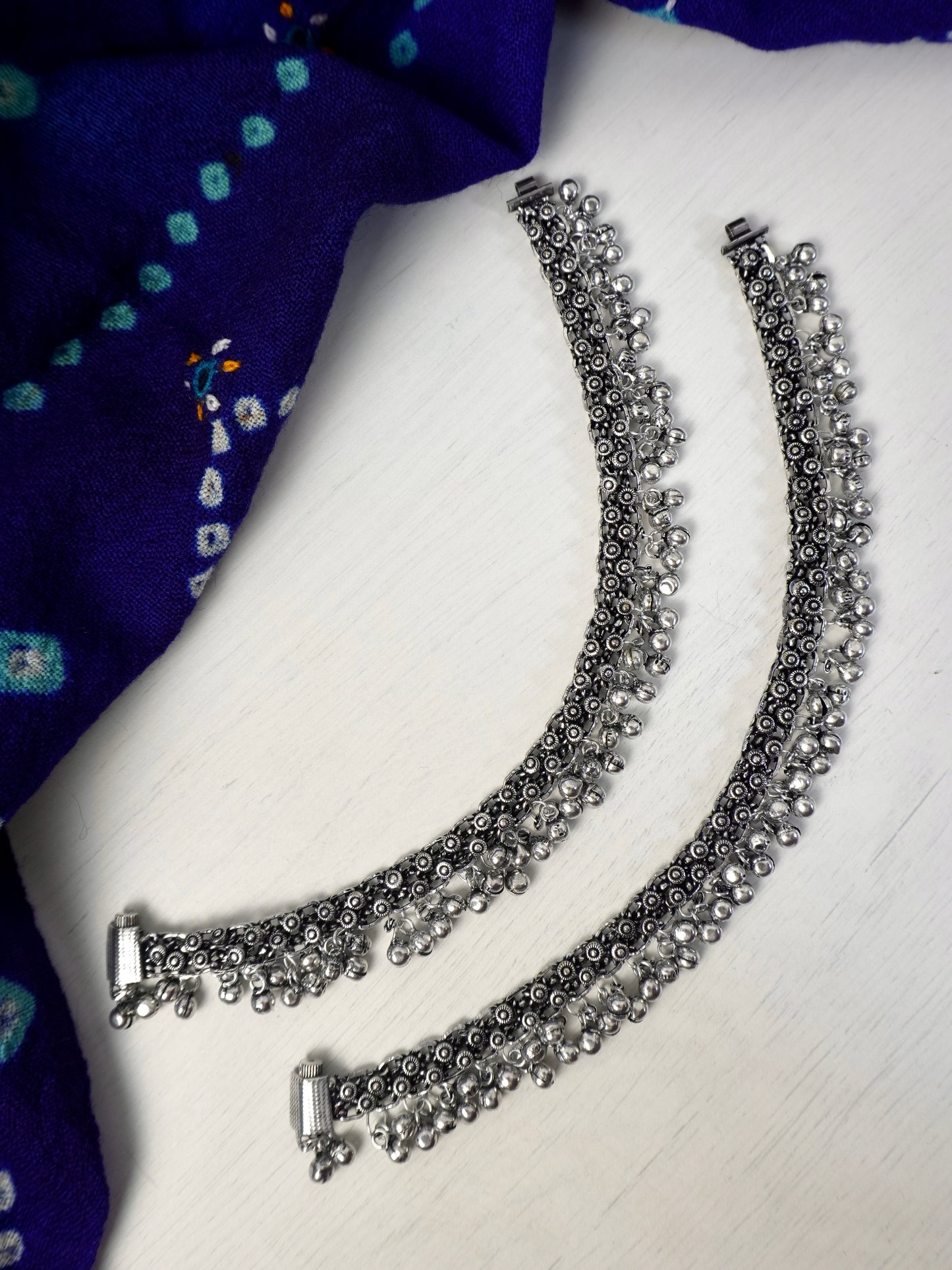 Reva Oxidised Ghungroo Payal