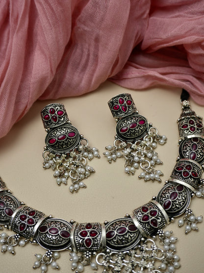 Sanchita Oxidised Necklace Set