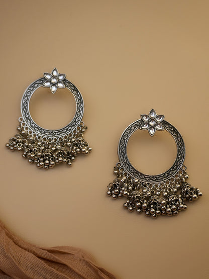 Saumya Oxidised Jhumka Earrings