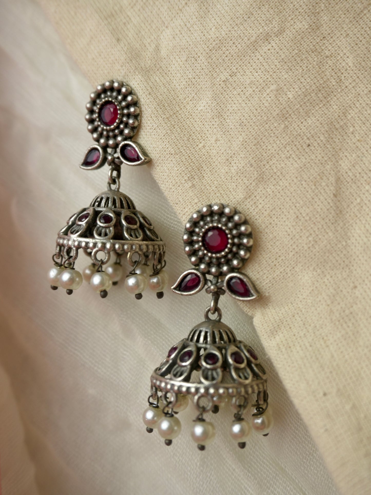 Diya Oxidised Earrings