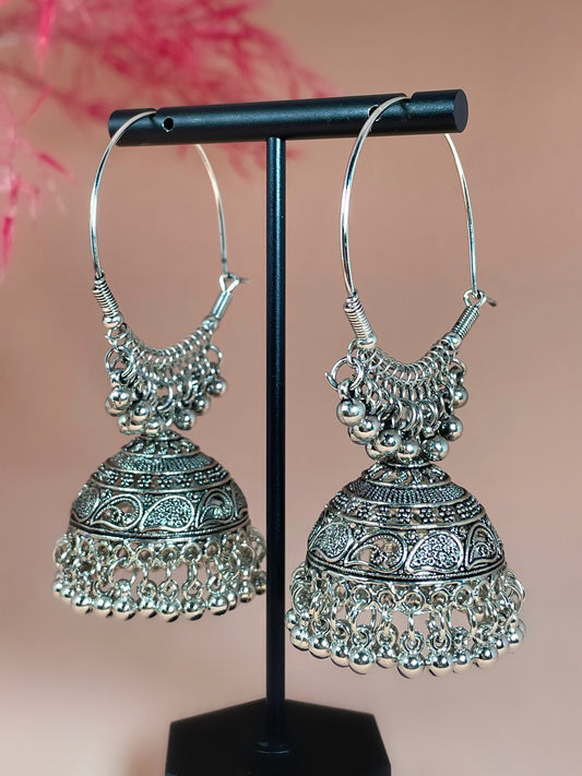 Janvi Oxidised Jhumka Earrings