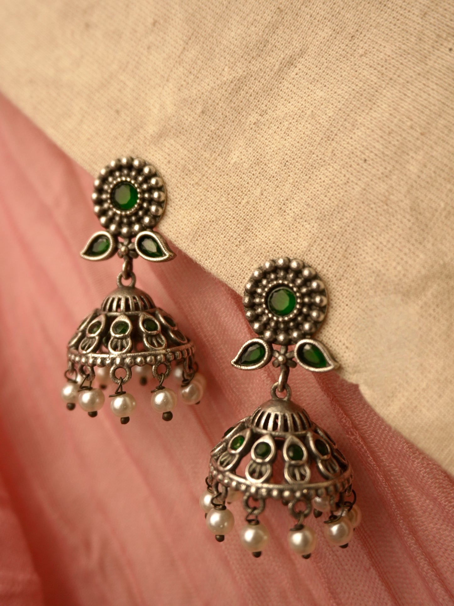 Diya Oxidised Earrings
