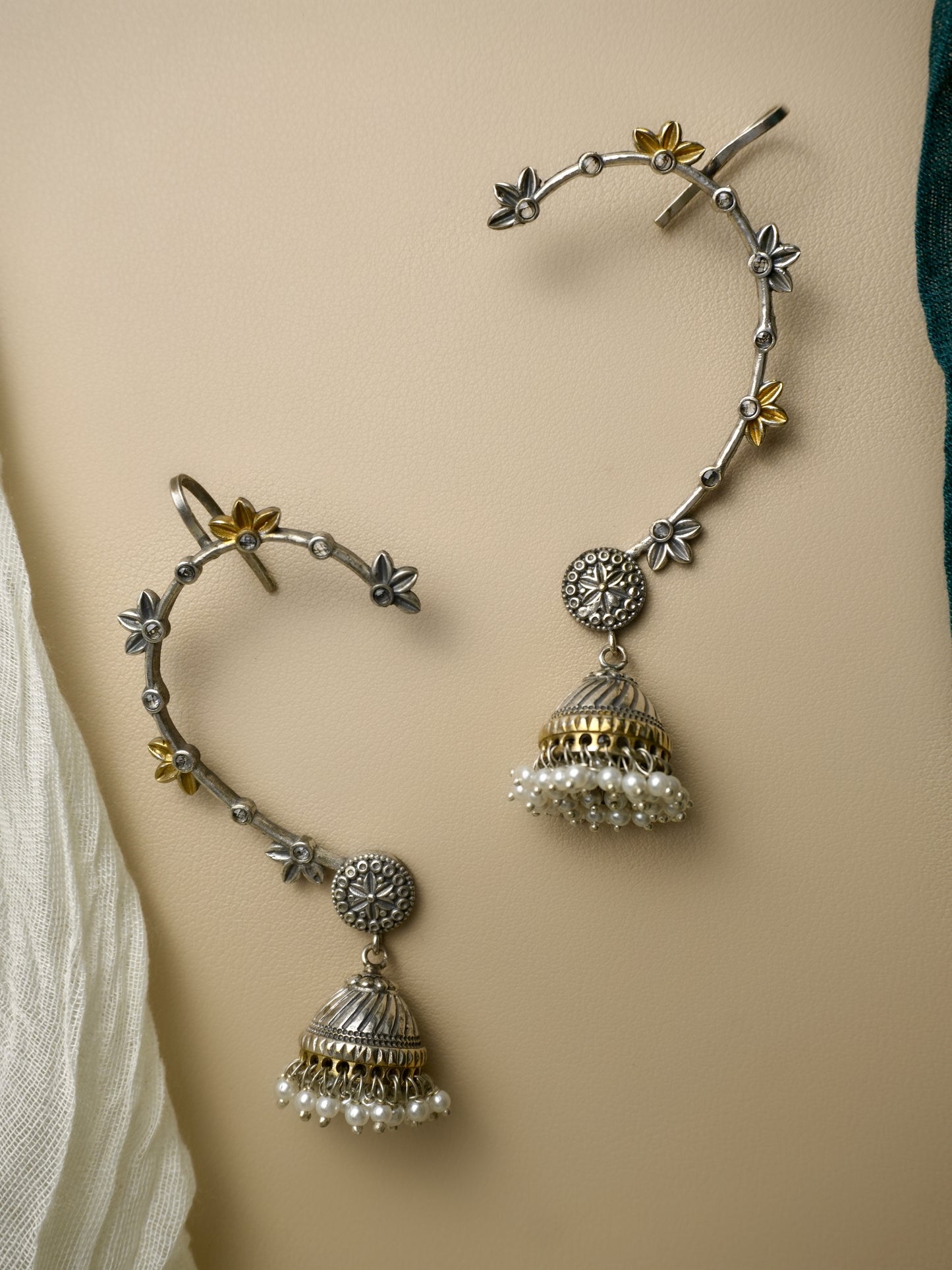 Vahini Oxidised Cuff Earrings