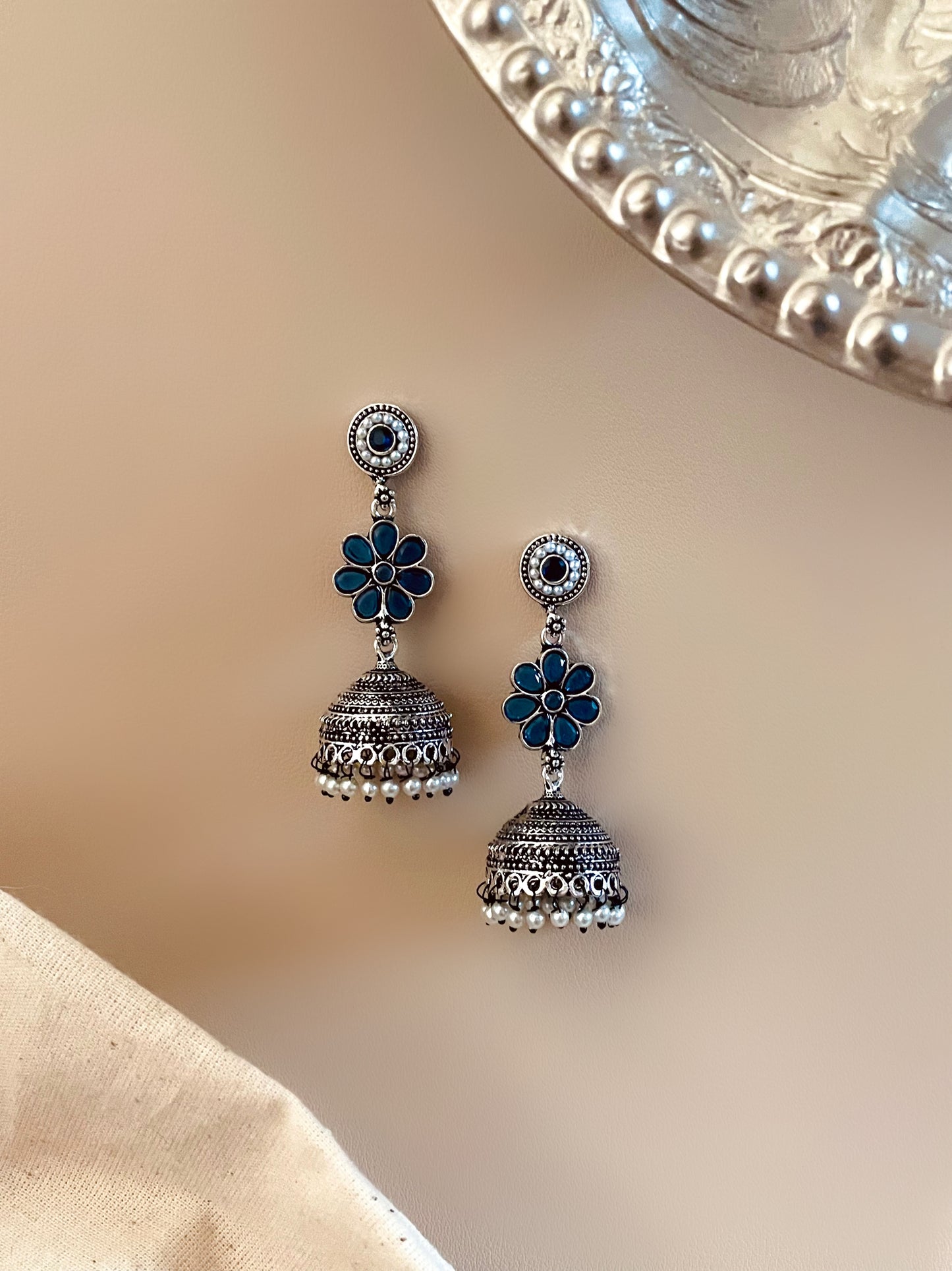 Sharvari Oxidised Jhumka Earrings