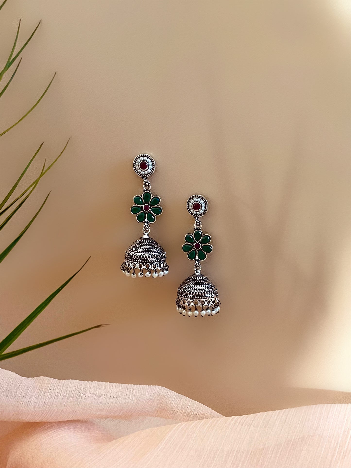 Sharvari Oxidised Jhumka Earrings