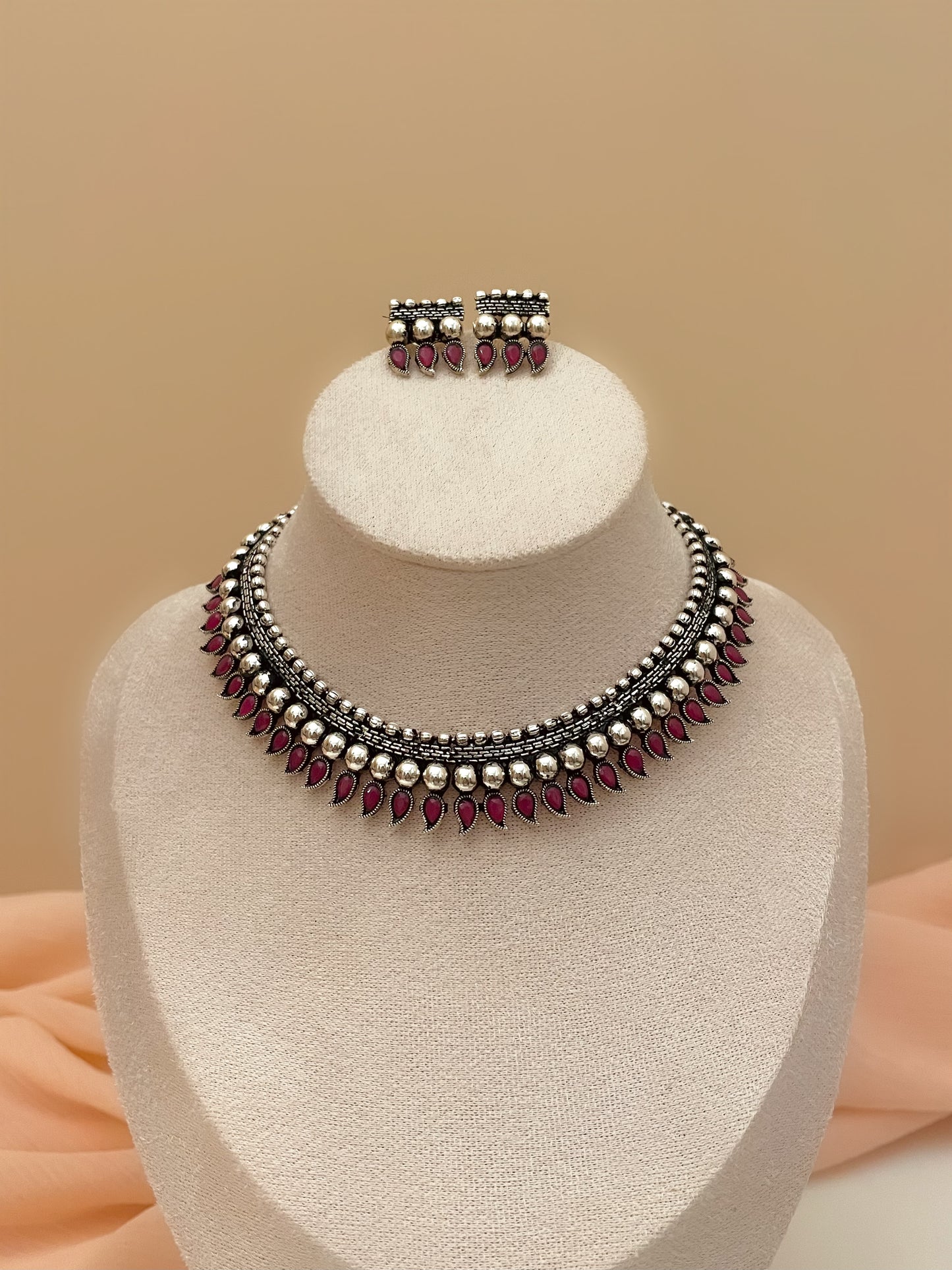 Angana Oxidised Choker Set