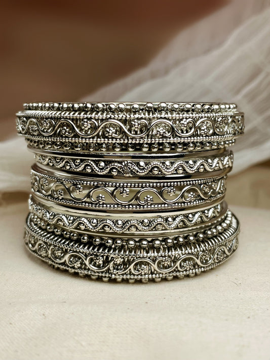 Abirami Oxidised Bangle Set