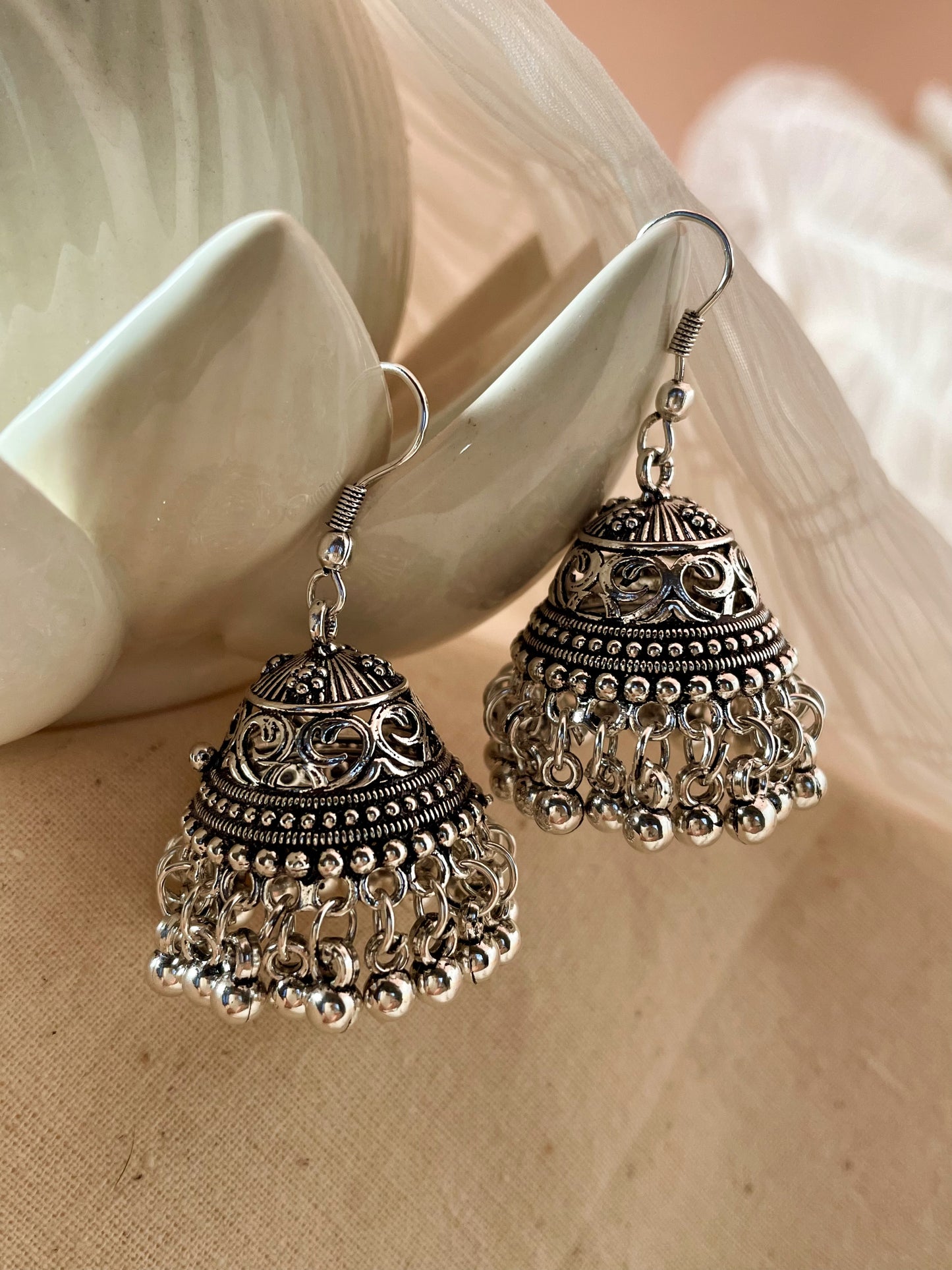 Ekta Oxidised Jhumka Earrings