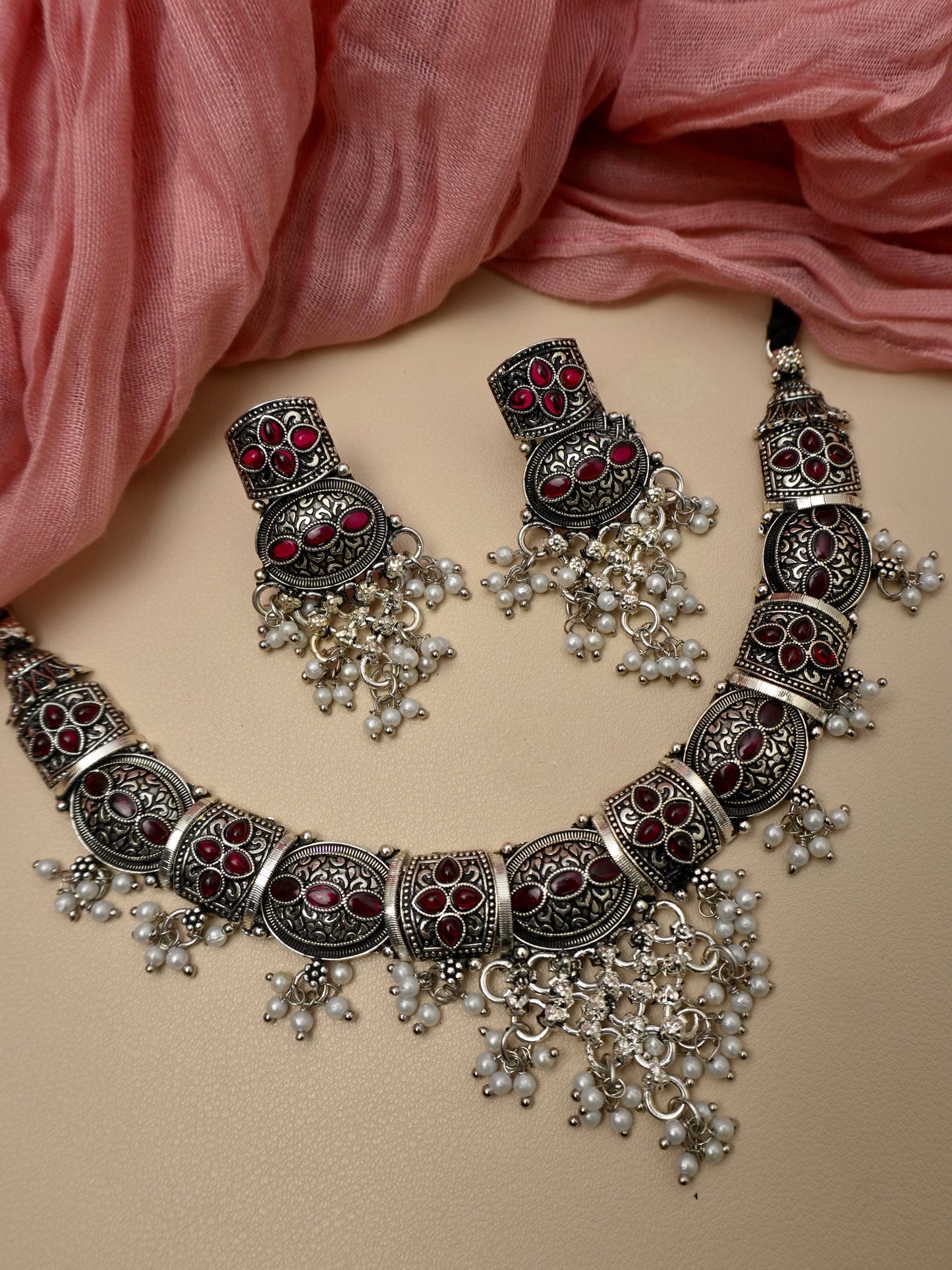 Sanchita Oxidised Necklace Set