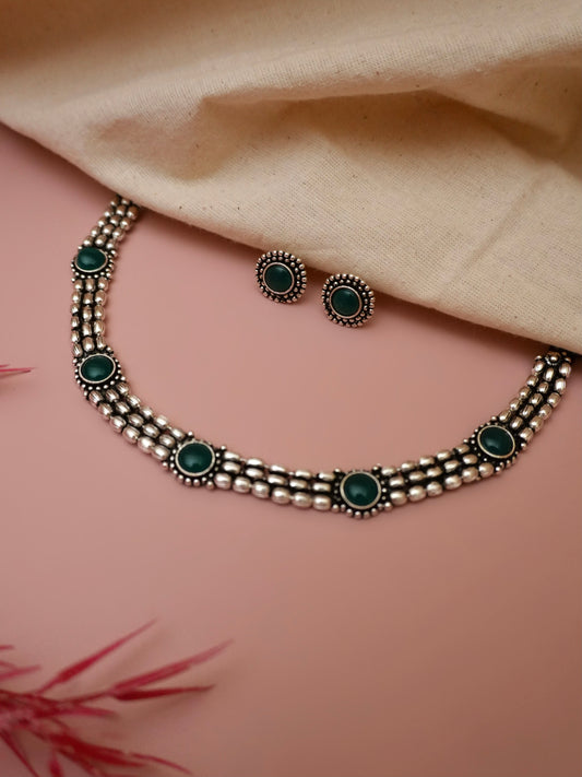 Chaitali Oxidised Set