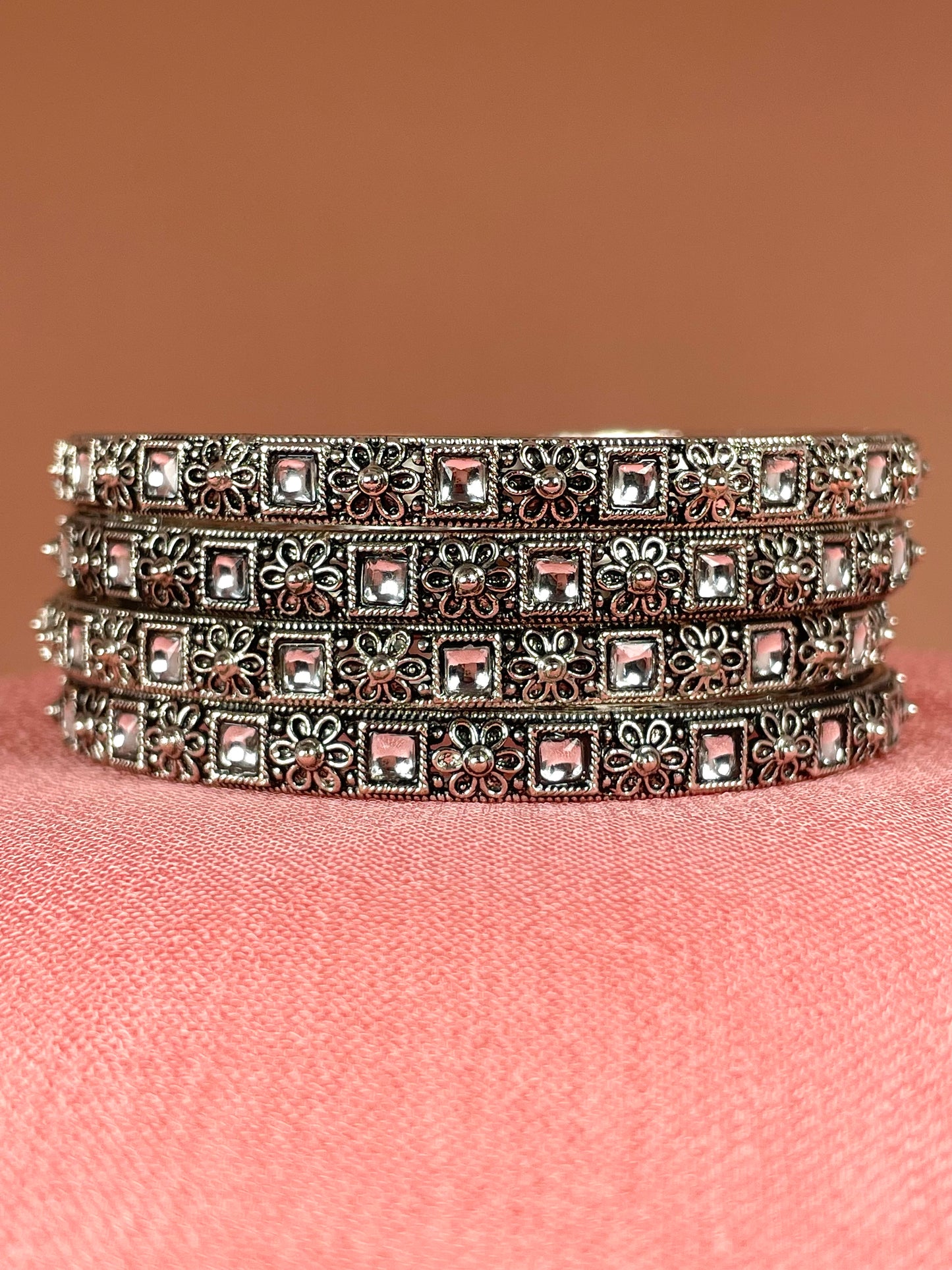 Tasvi Oxidised Kada Bangles