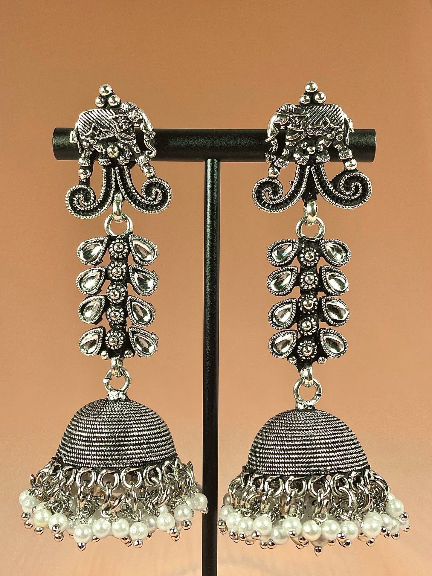 Sawari Oxidised Jhumka Earrings