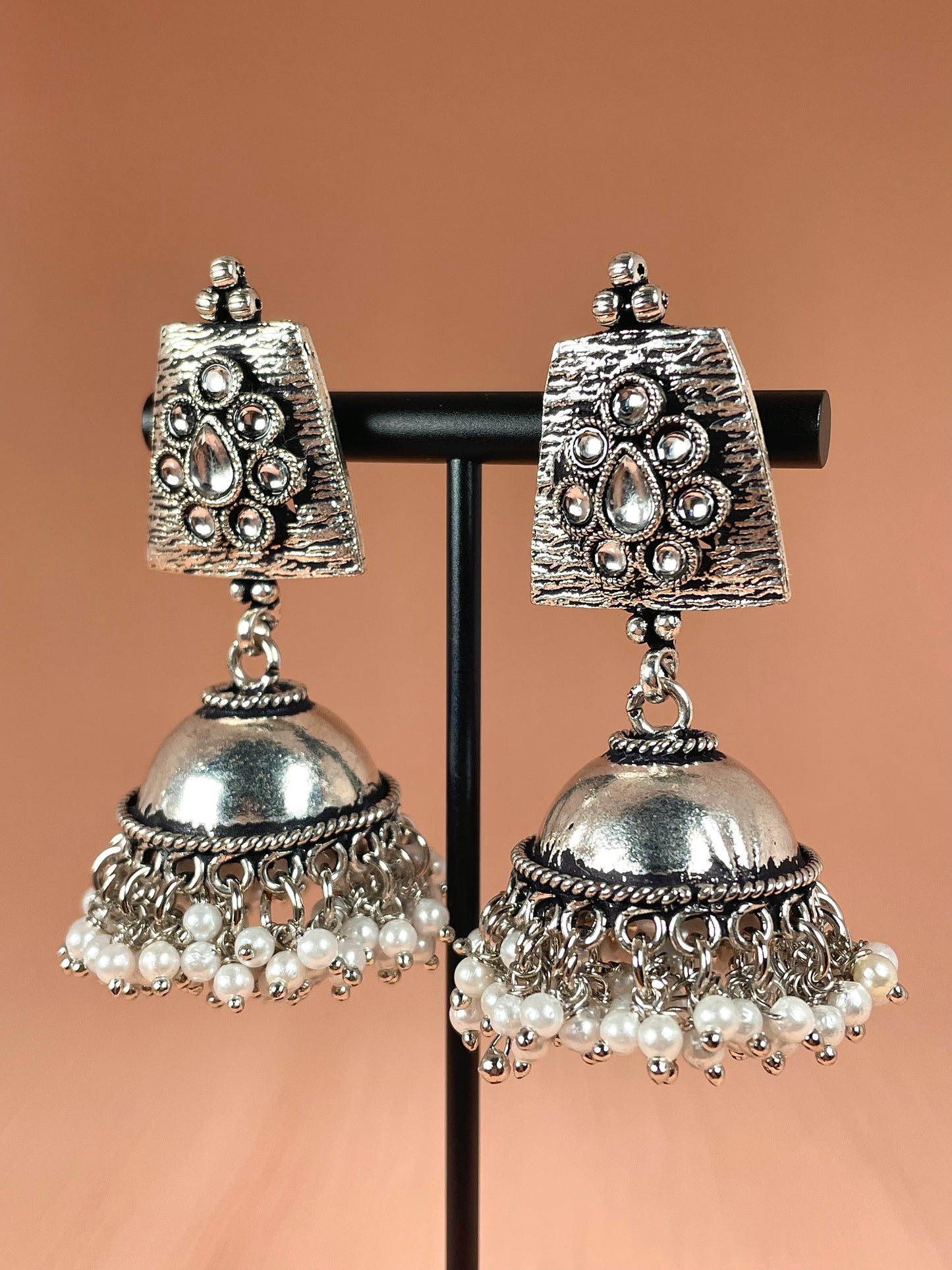 Nirvi Oxidised Jhumka Earrings